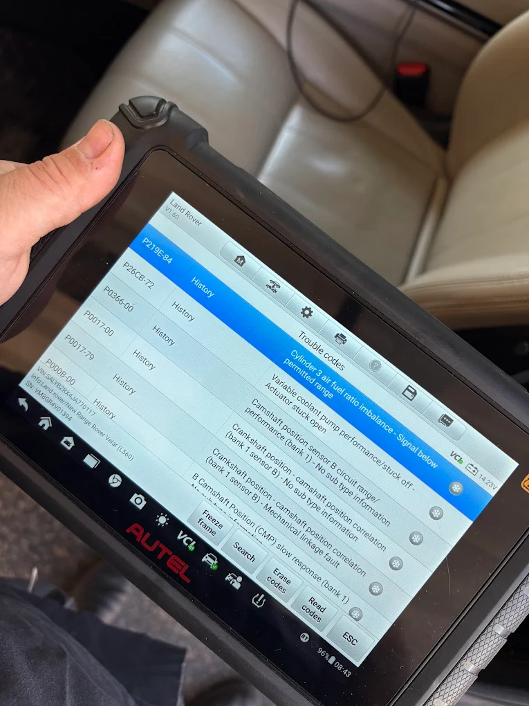 Vehicle diagnostic scan using Autel scanner for mobile auto repair in Phoenix